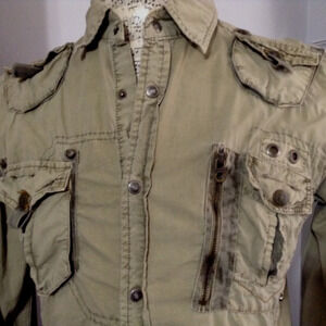 X-RAY Tactical Utility Shirt Mens Med Khaki Beige Cargo Military Workwear